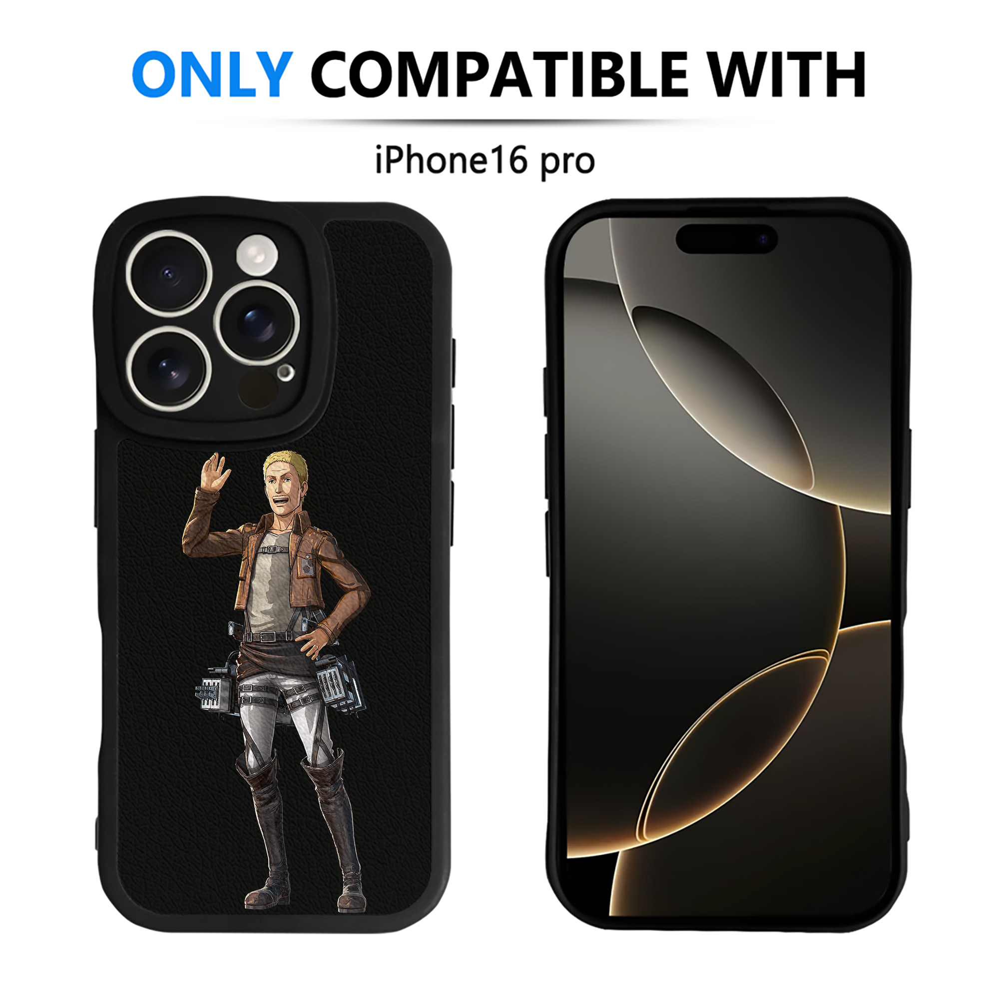 （画像用） 進撃の巨人 ハンネス Attack on Titan Hannes 【iPhone 16シリーズ対応】シリコンスマホケース（レザー調） 材質：シリコン